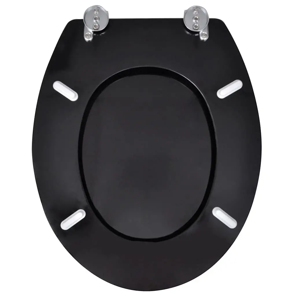 Toilet Seats with Lids Black 2 Pack Universal Bathroom Fixture Easy Install