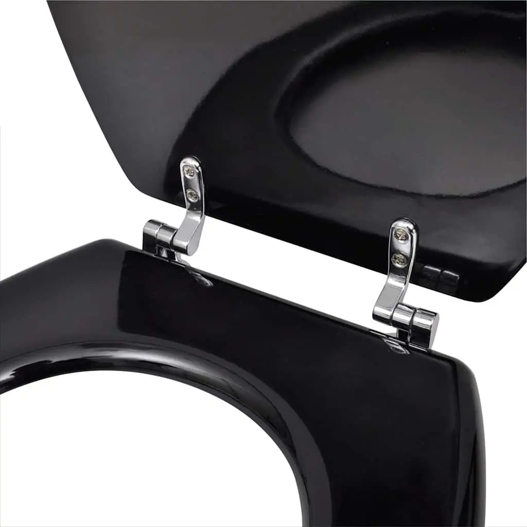 Toilet Seats with Lids Black 2 Pack Universal Bathroom Fixture Easy Install
