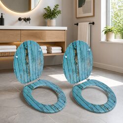 Discover Stylish Multicolour Toilet Seats with Lids - 2 Pack