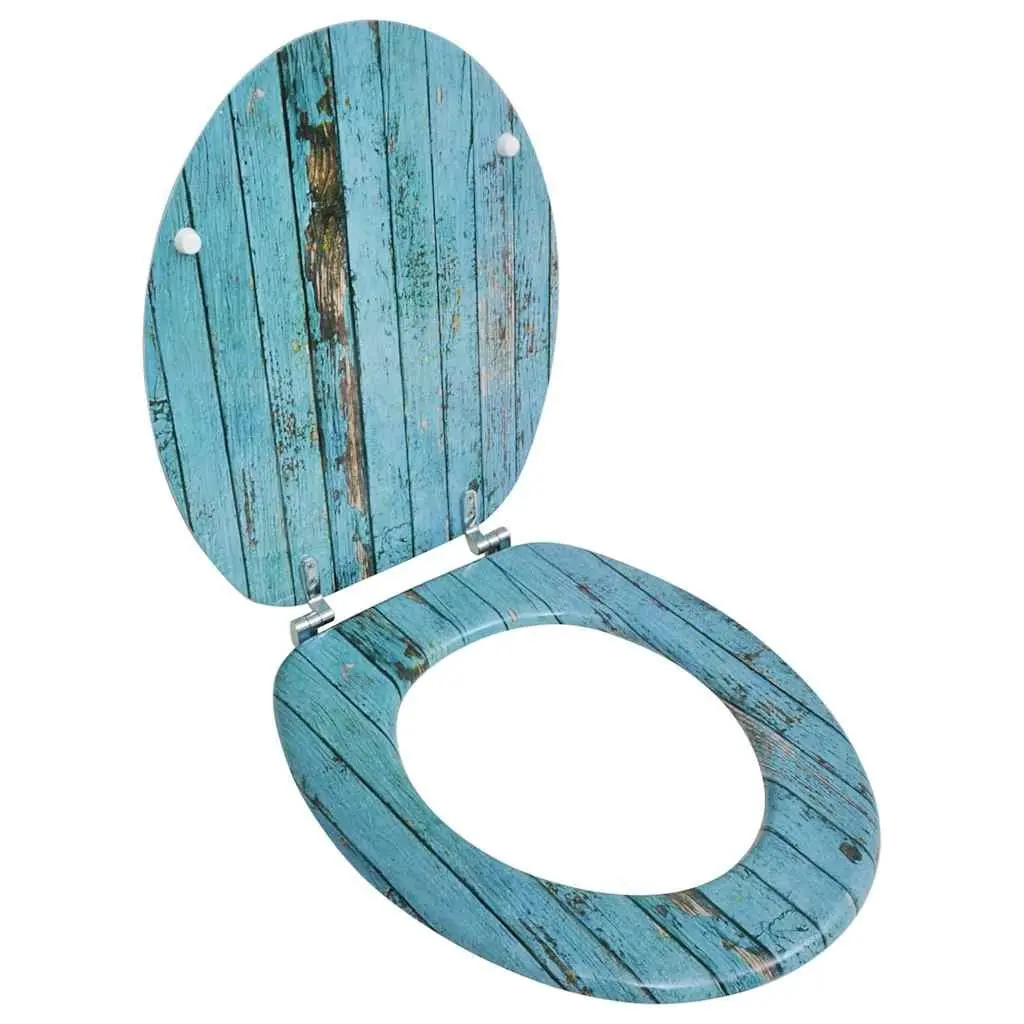 Toilet Seats with Lids Multicolour MDF 2 pcs Chrome Hinges