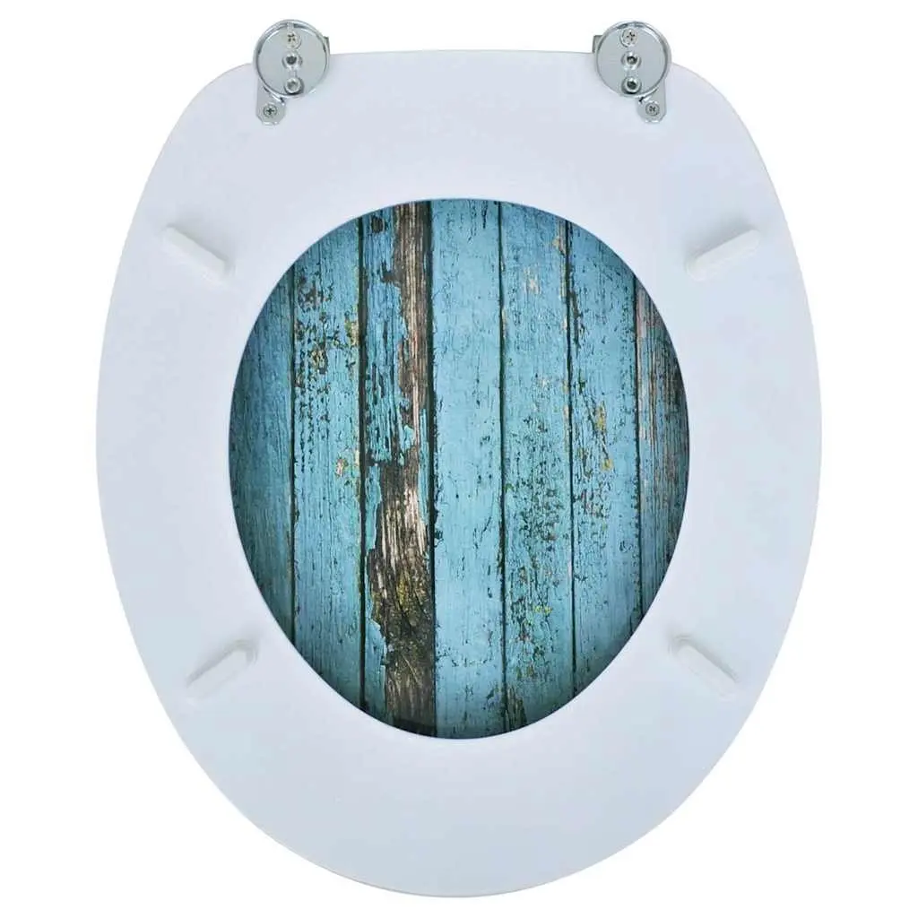 Toilet Seats with Lids Multicolour MDF 2 pcs Chrome Hinges