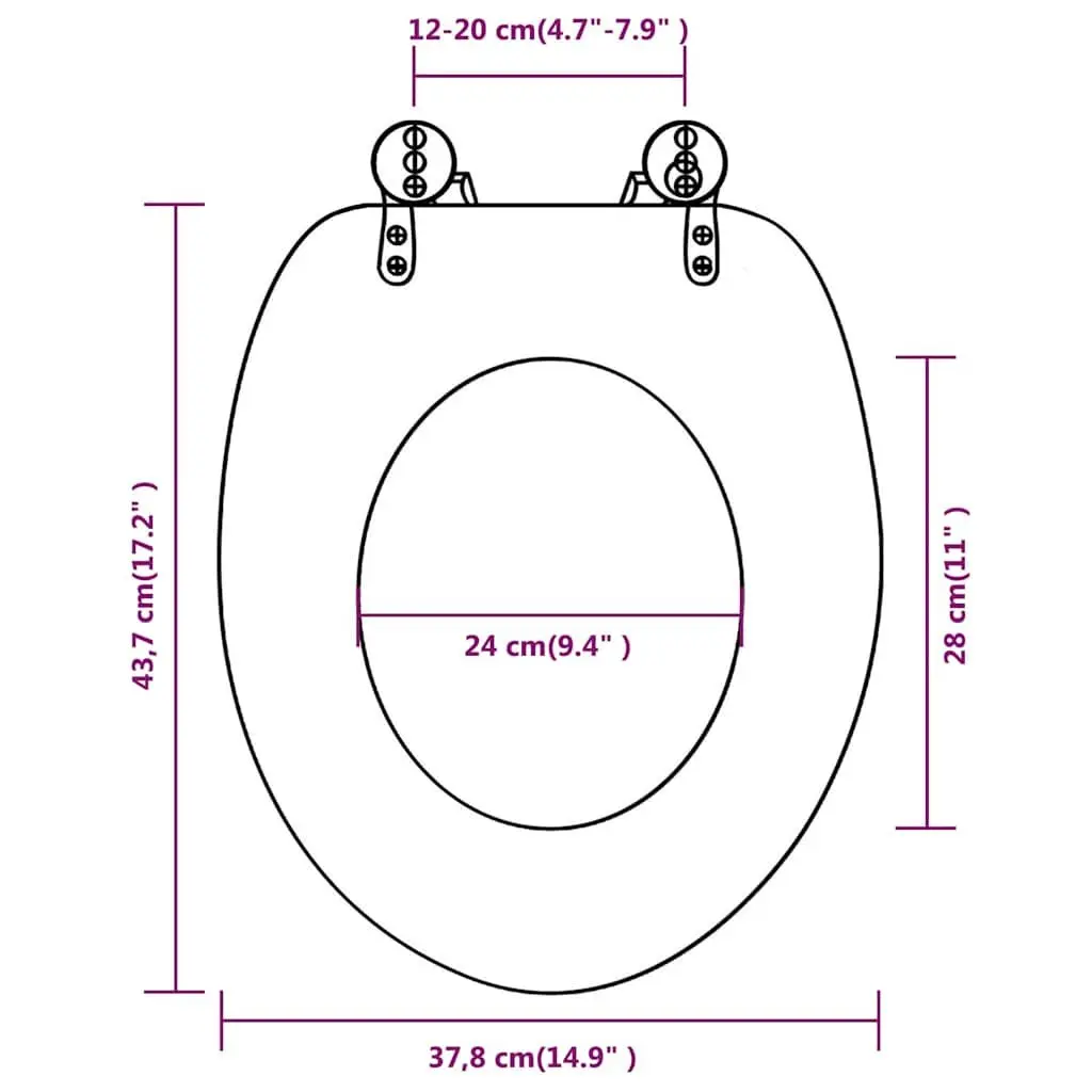 Toilet Seats with Lids Multicolour MDF 2 pcs Chrome Hinges