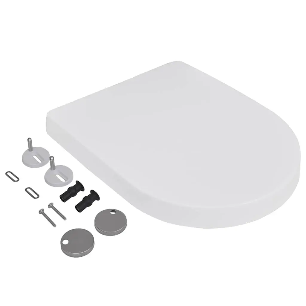 Standard Toilet Seats White Plastic Soft Close 2 Piece Set