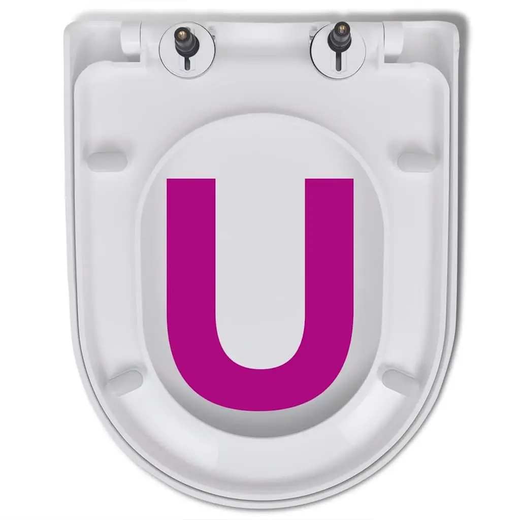 Standard Toilet Seats White Plastic Soft Close 2 Piece Set