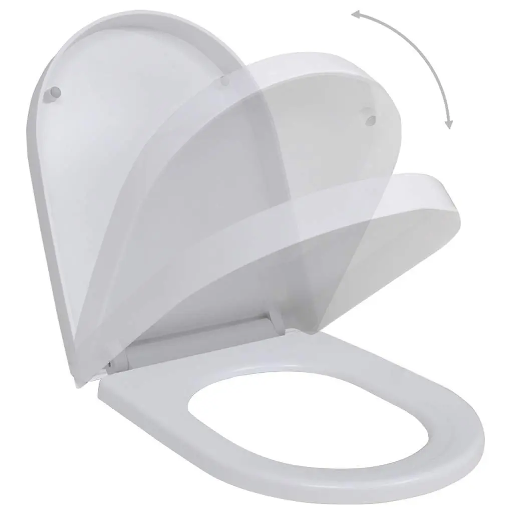Standard Toilet Seats White Plastic Soft Close 2 Piece Set