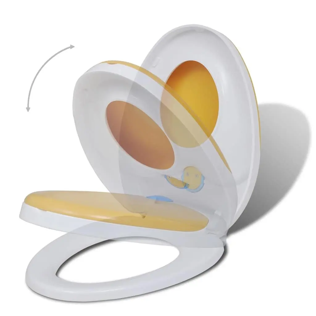 Toilet Seats Soft Close Lids 2 Pack White Yellow Family Kids Adults Bathroom