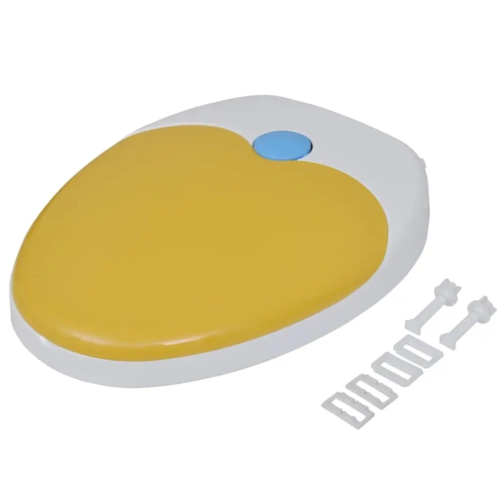 Toilet Seats Soft Close Lids 2 Pack White Yellow Family Kids Adults Bathroom
