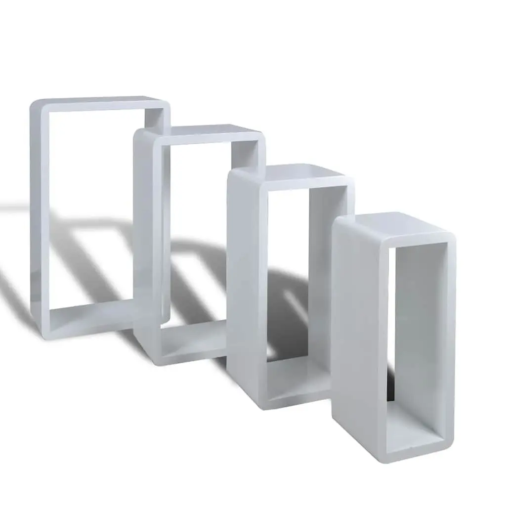 White Wall Cube Shelves Set 8 Piece Storage Display Floating Shelving Home Decor
