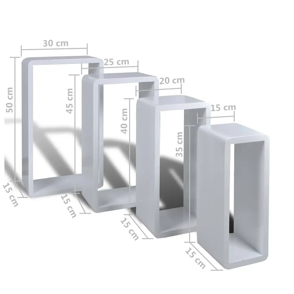 White Wall Cube Shelves Set 8 Piece Storage Display Floating Shelving Home Decor