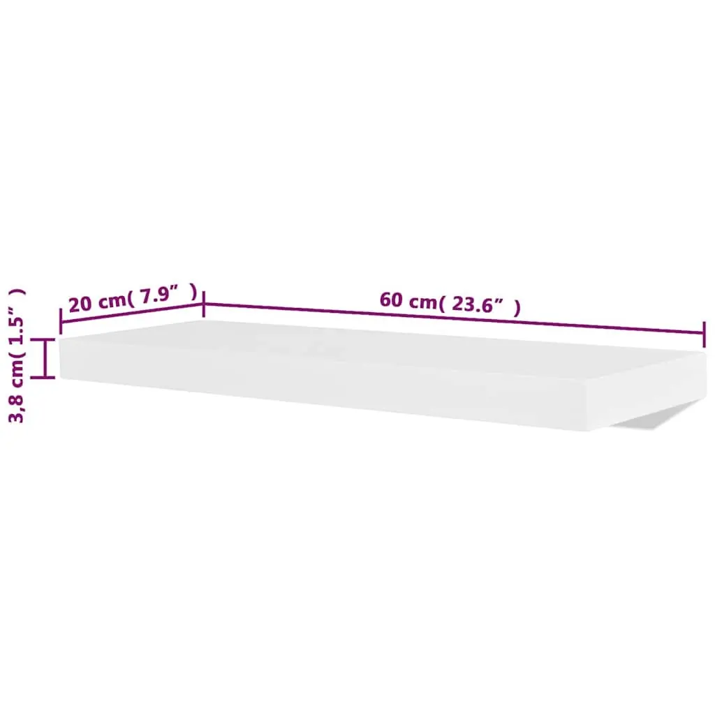 Wall Shelves White 60 cm 4 Piece Floating Display Storage Home Decor