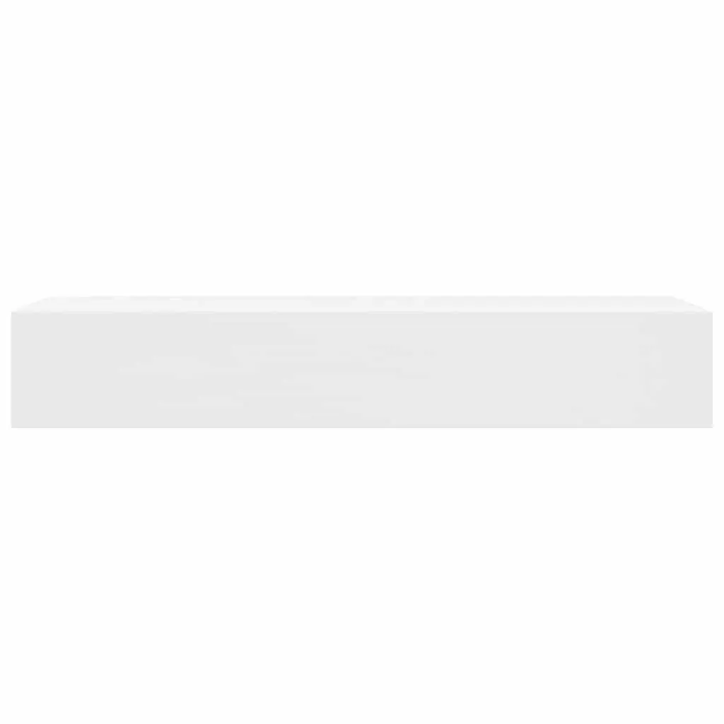 Floating Wall Shelves with Drawer Storage White 48cm Set of 2