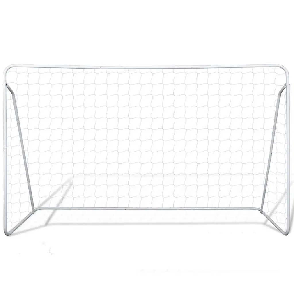 Football Goal Nets Steel Frame 240x90x150cm Set of 2 Training Competition Pitch