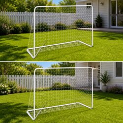 Football Goals 2 pcs with Nets 182x61x122 cm Steel White Sturdy Frame