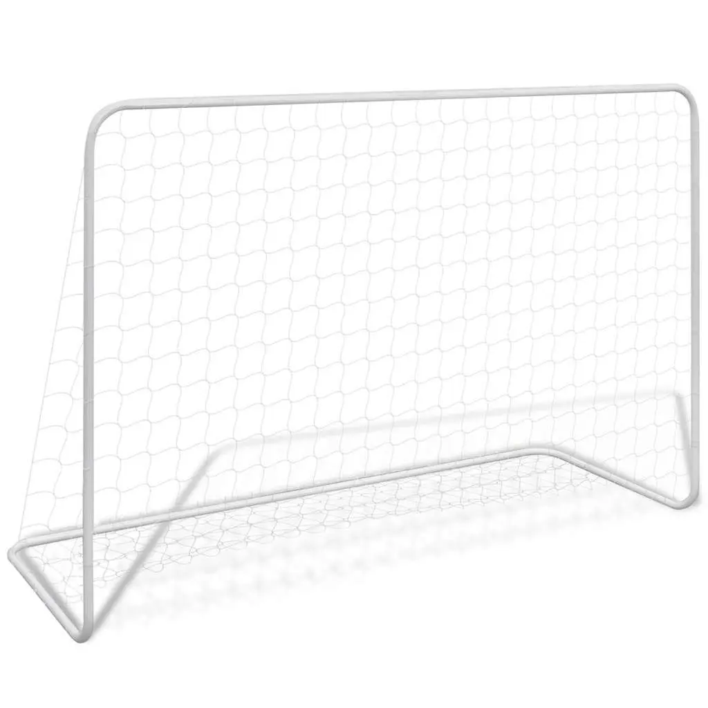 Football Goals Sturdy Steel Frame 182x61x122 cm White 2 pcs with Nets
