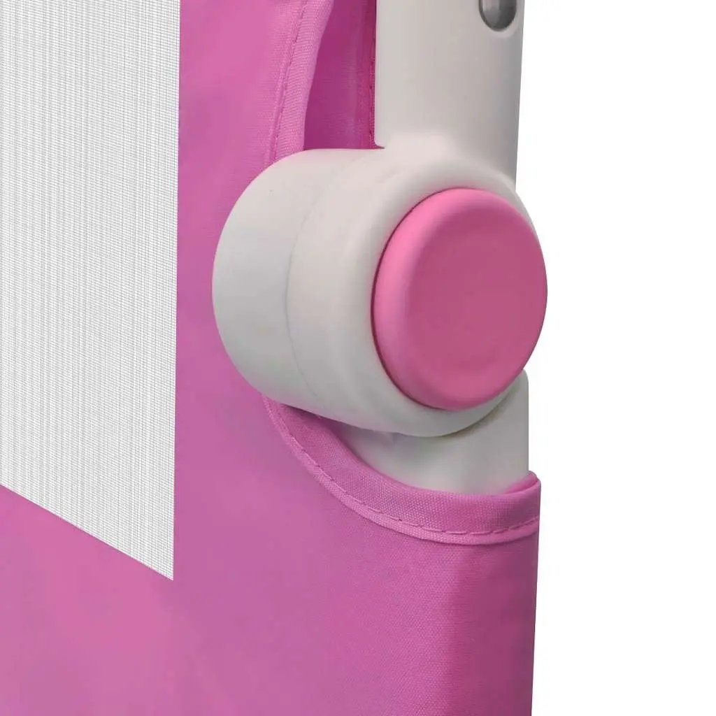 Toddler Safety Bed Rail 2 Pieces Pink 150x42 cm Foldable Protective Guard