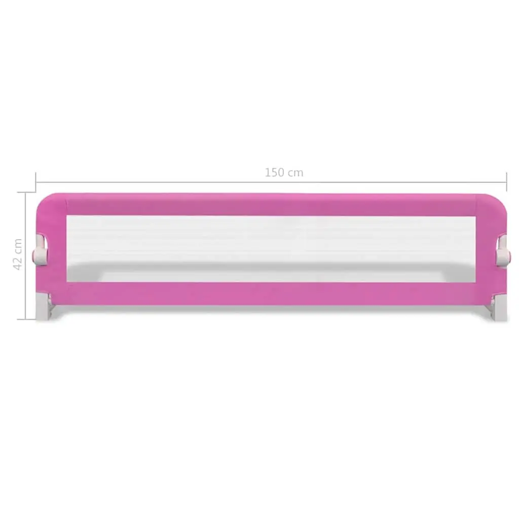 Toddler Safety Bed Rail 2 Pieces Pink 150x42 cm Foldable Protective Guard
