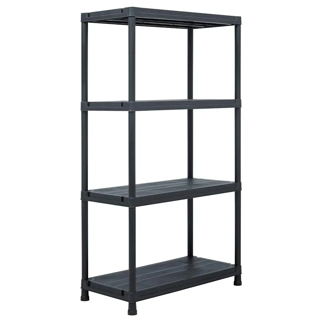 Storage Shelf Rack Plastic Black 60x30x138cm Industrial Shelving Unit