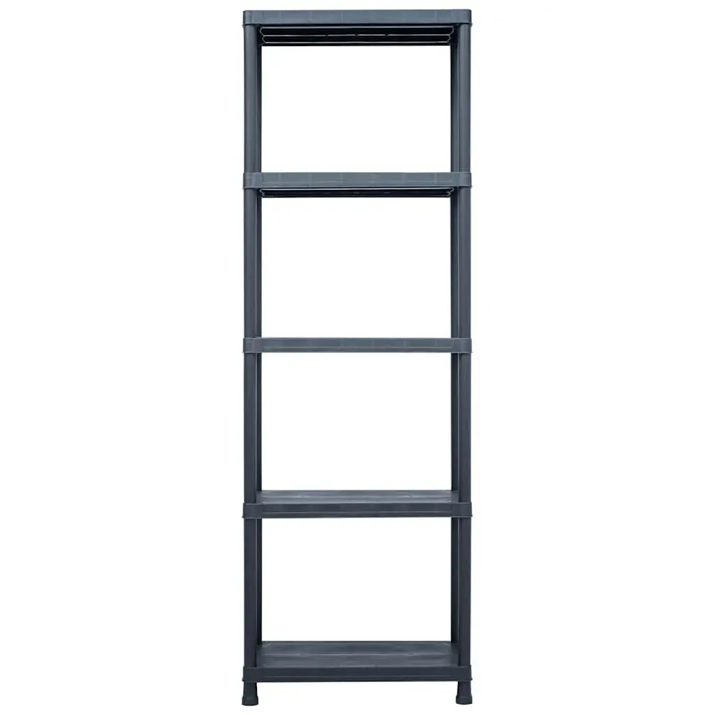 Storage Shelf Racks Black Plastic Shelving Unit 60 x 30 x 180 cm