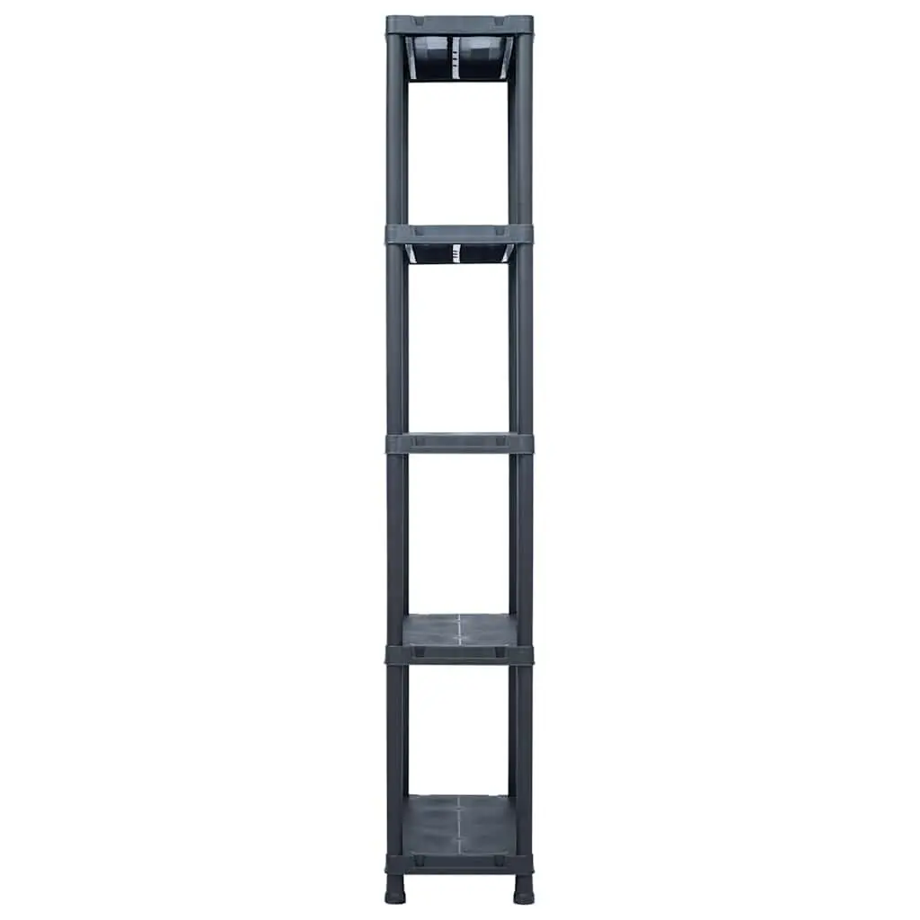 Storage Shelf Racks Black Plastic Shelving Unit 60 x 30 x 180 cm
