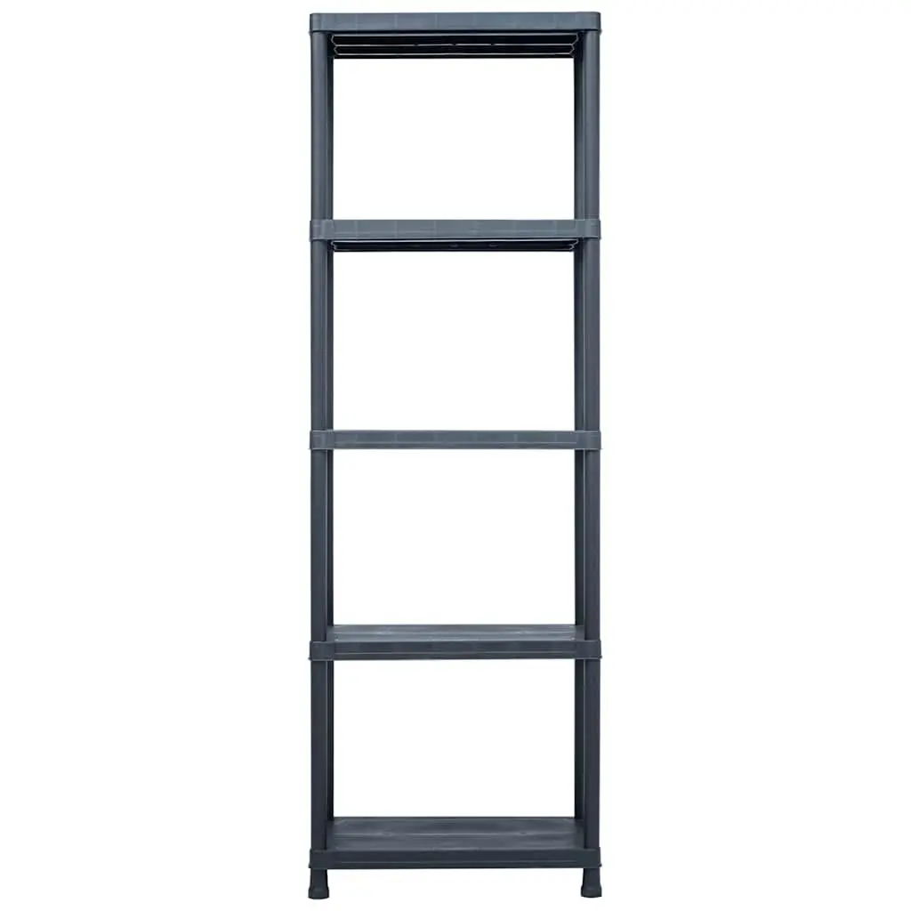 Storage Shelf Racks Black Plastic 60x30x180 cm 5 Piece