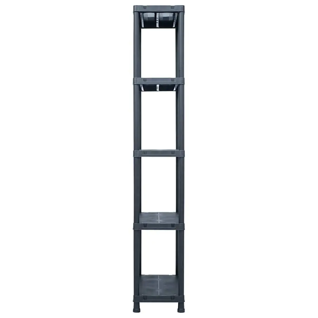 Storage Shelf Racks Black Plastic 60x30x180 cm 5 Piece