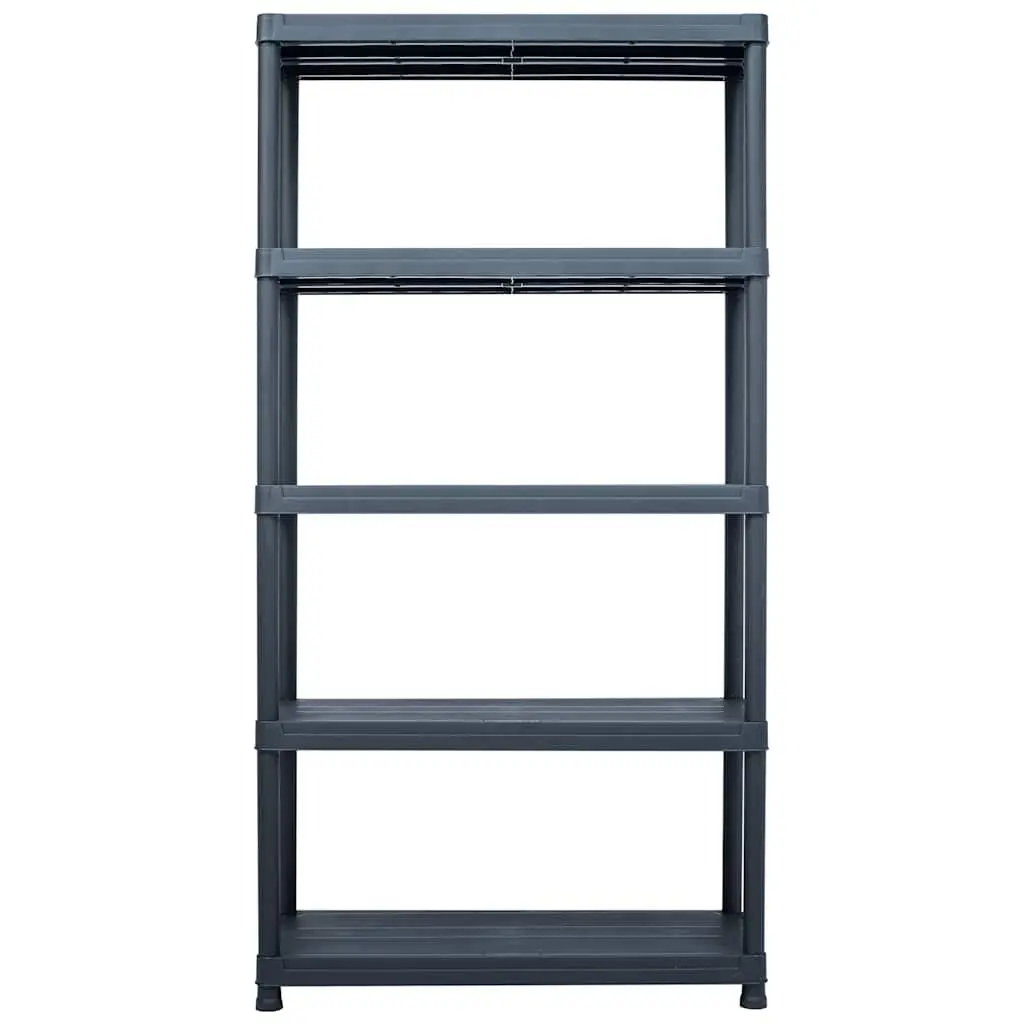 Storage Shelf Rack Plastic Black 80x40x180cm 2 Pcs