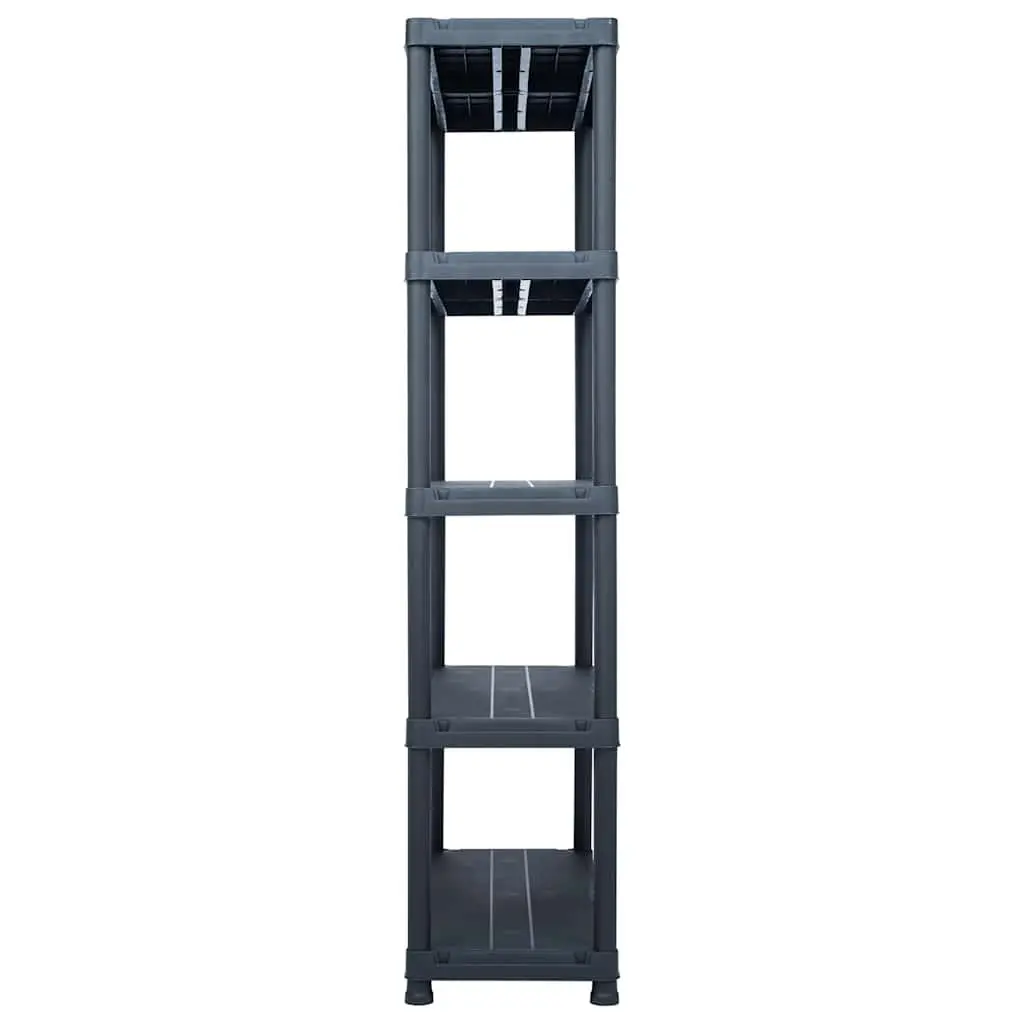 Storage Shelf Rack Plastic Black 80x40x180cm 2 Pcs