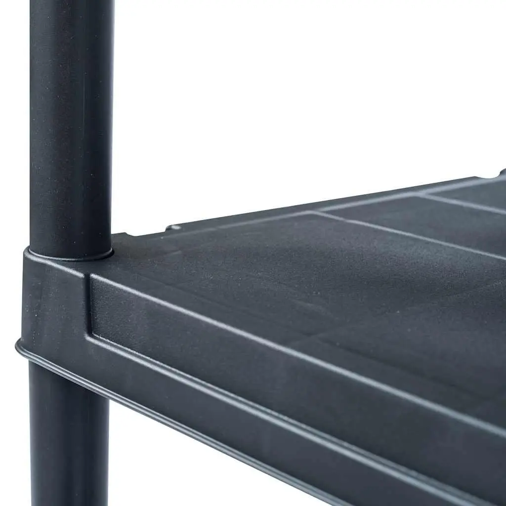 Storage Shelf Rack Plastic Black 80x40x180cm 2 Pcs