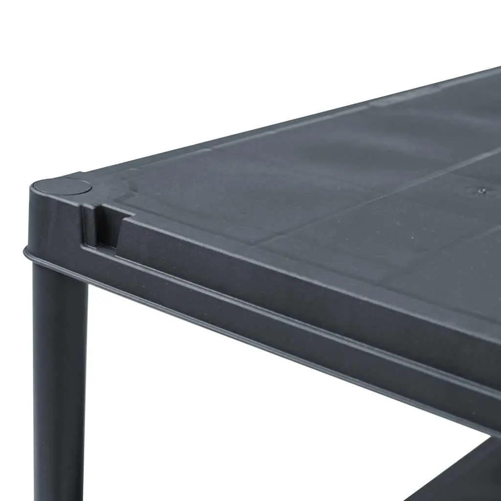 Storage Shelf Rack Plastic Black 80x40x180cm 2 Pcs