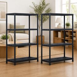 Your Go-To Black Shelf Racks, 2 pcs Heavy Duty