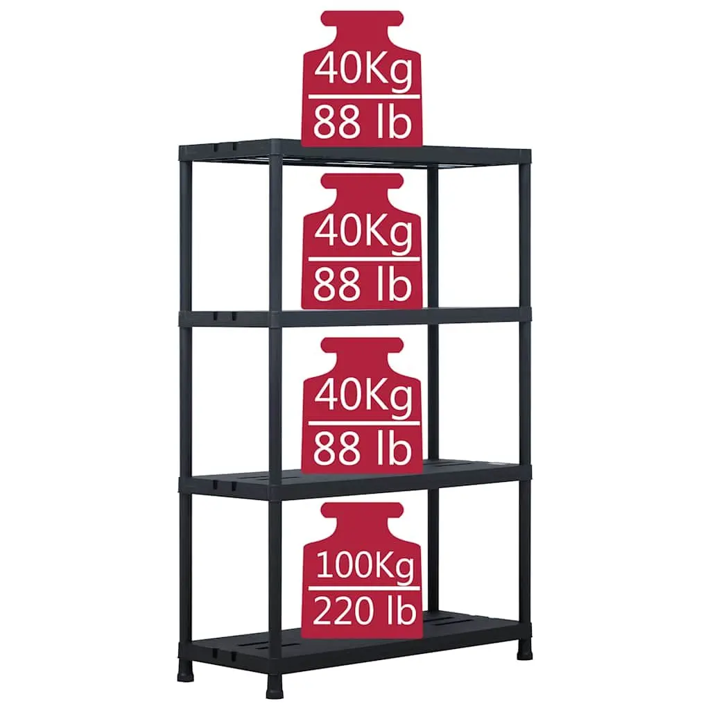 Storage Shelf Racks Heavy Duty Black 90x40x138 cm 2 Piece