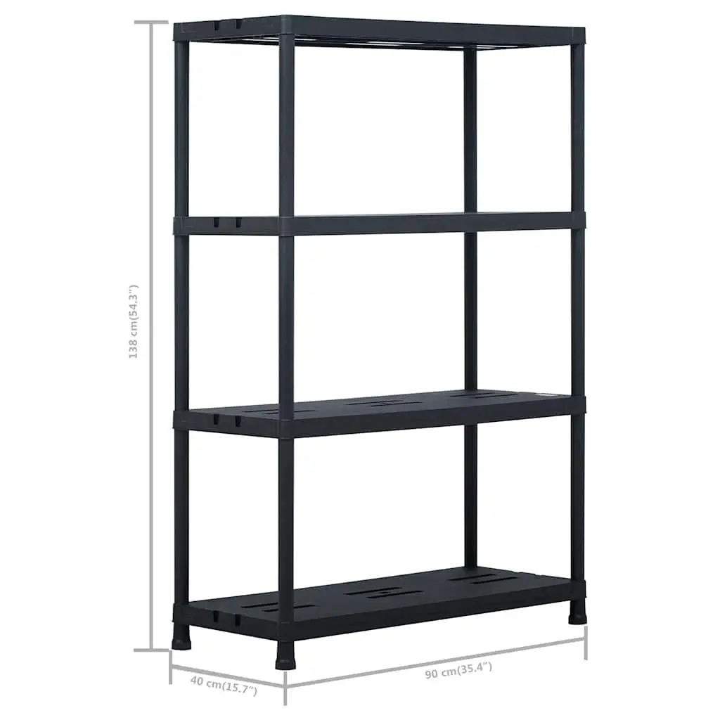 Storage Shelf Racks Heavy Duty Black 90x40x138 cm 2 Piece