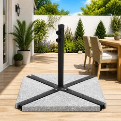 Umbrella Weight Plates Triangular 4 pcs Grey Granite Outdoor Parasol Base 60kg