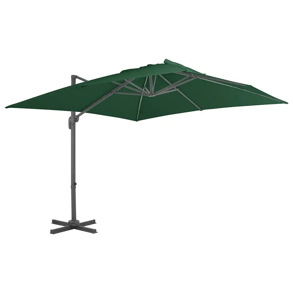 Garden Parasol Green UV-Resistant Outdoor Umbrella with Portable Base 360-Degree Rotation Adjustable Coverage