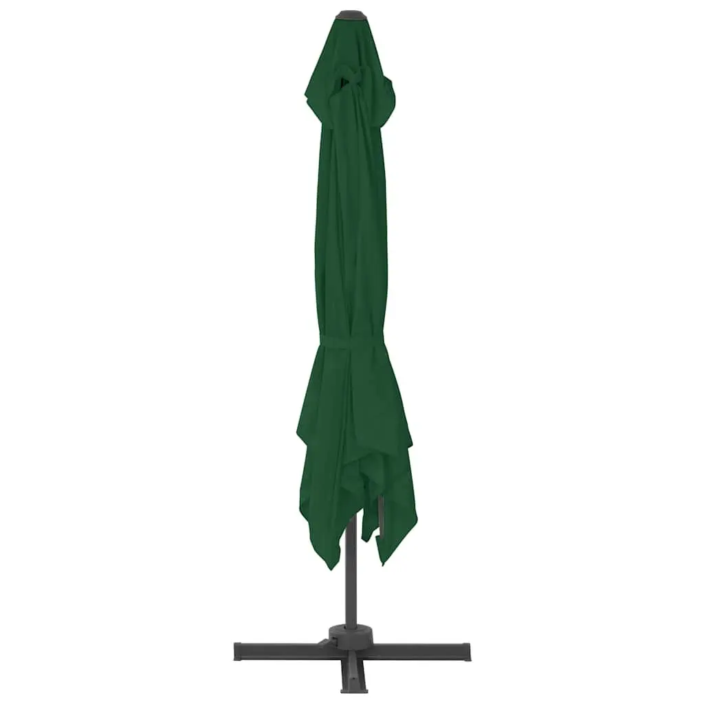 Garden Parasol Green UV-Resistant Outdoor Umbrella with Portable Base 360-Degree Rotation Adjustable Coverage