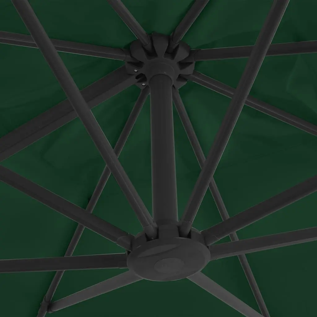 Garden Parasol Green UV-Resistant Outdoor Umbrella with Portable Base 360-Degree Rotation Adjustable Coverage