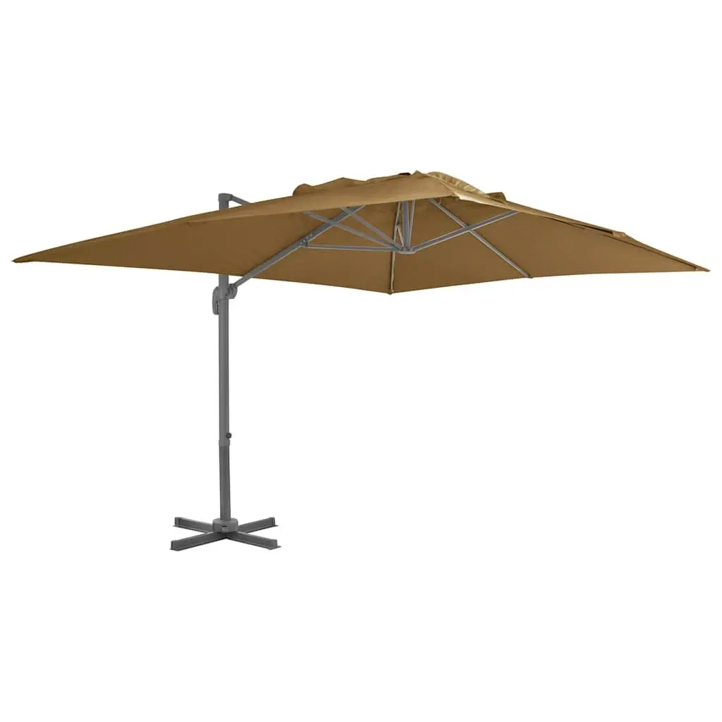 Garden Parasol UV-resistant Taupe Aluminium Frame 360 Degree Tilt Rotate