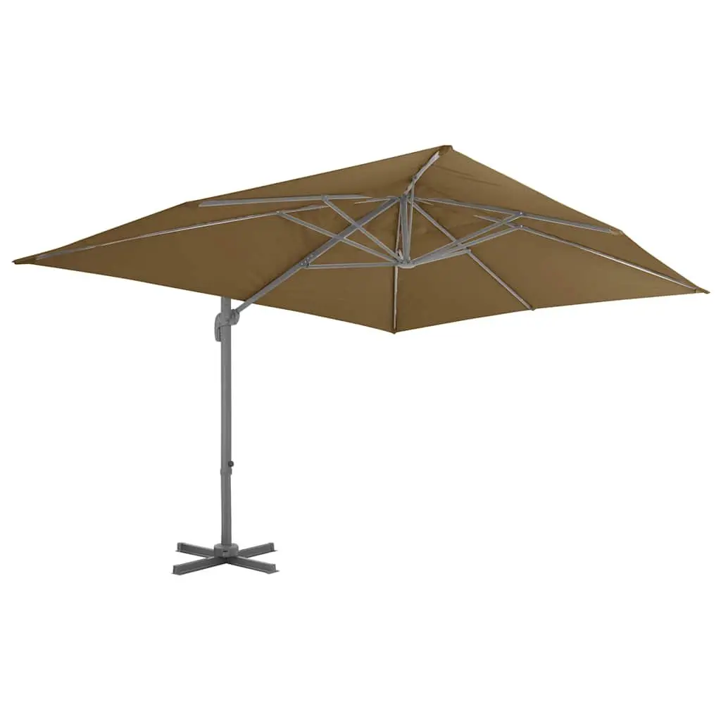 Garden Parasol UV-resistant Taupe Aluminium Frame 360 Degree Tilt Rotate