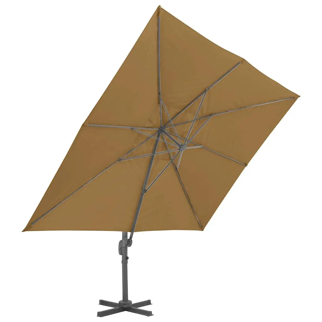 Garden Parasol UV-resistant Taupe Aluminium Frame 360 Degree Tilt Rotate