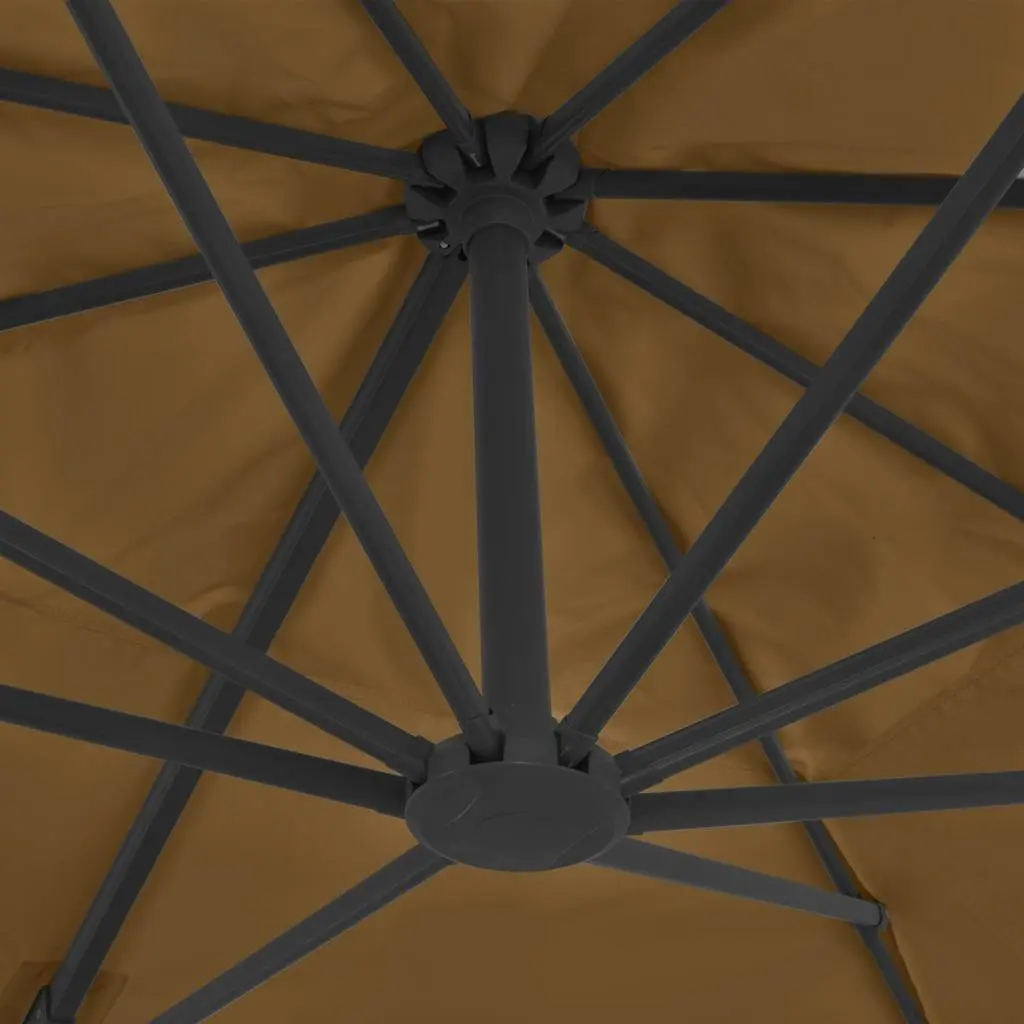Garden Parasol UV-resistant Taupe Aluminium Frame 360 Degree Tilt Rotate