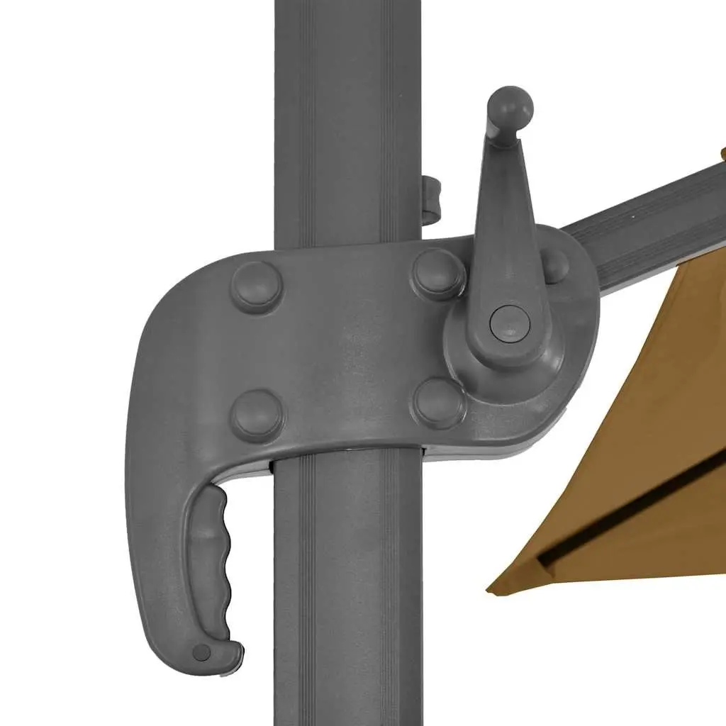 Garden Parasol UV-resistant Taupe Aluminium Frame 360 Degree Tilt Rotate