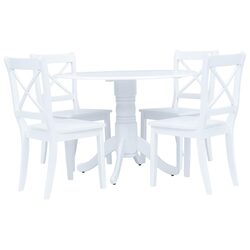 Your Perfect 5 Piece White Dining Set with Table and Chairs