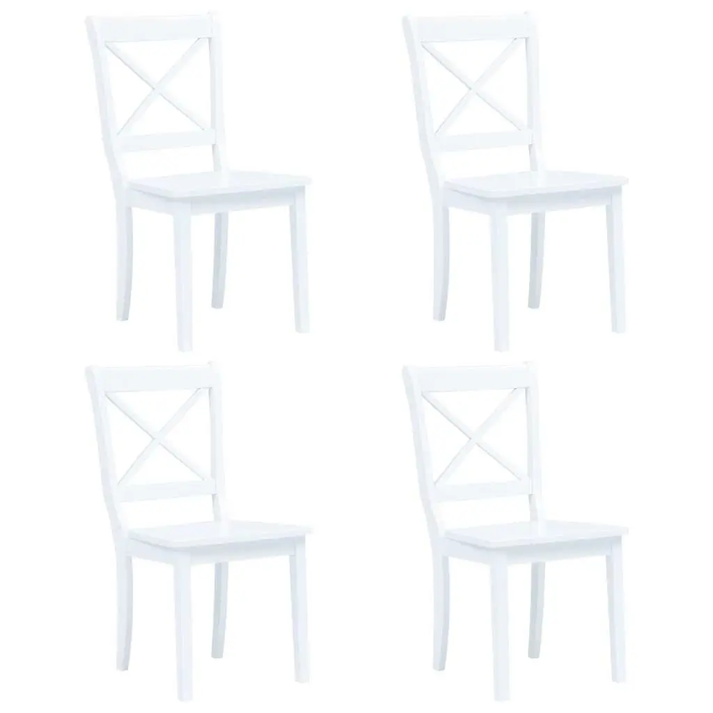 White Wooden Dining Set 5 Piece Table and Chairs for Kitchen and Dining Room