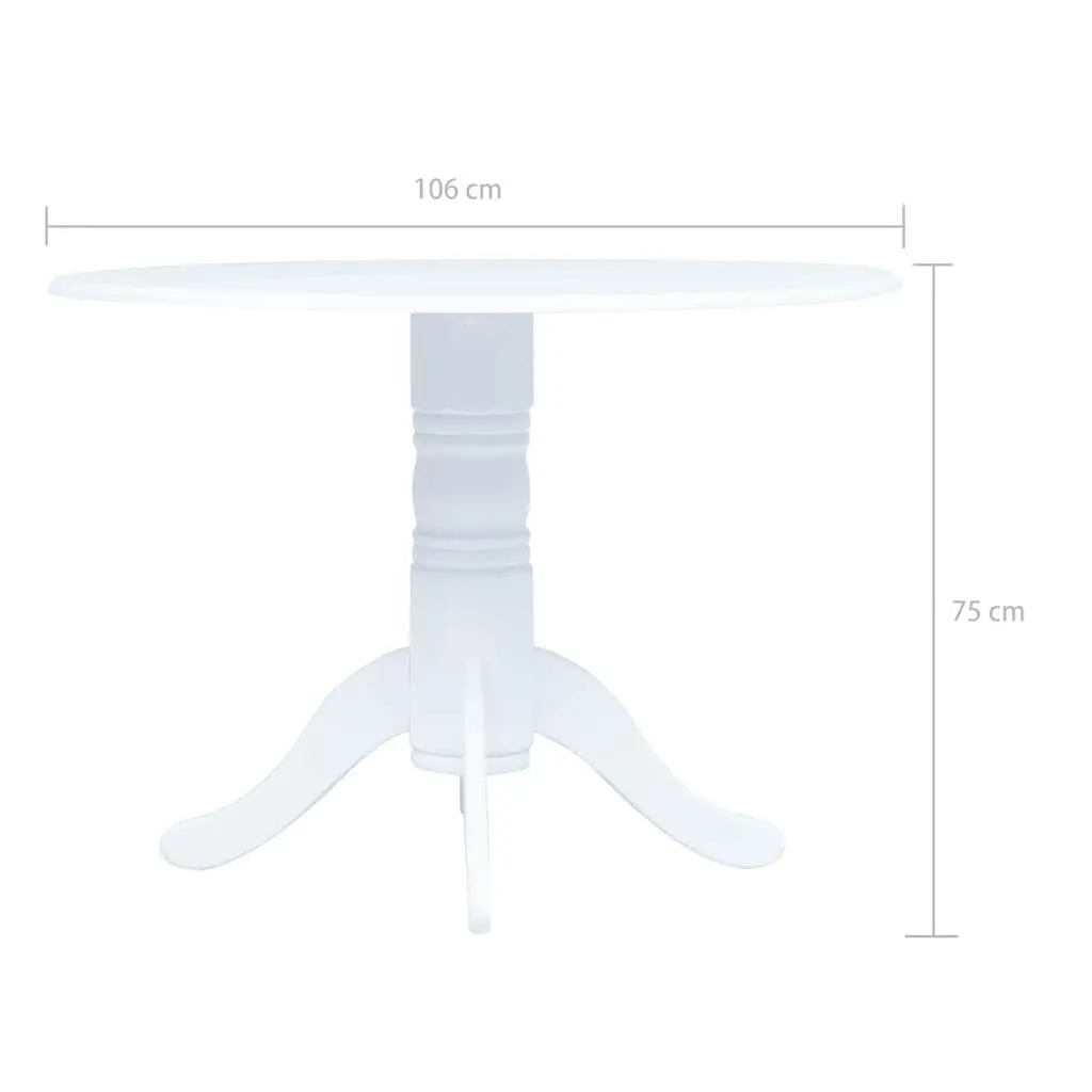 White Wooden Dining Set 5 Piece Table and Chairs for Kitchen and Dining Room