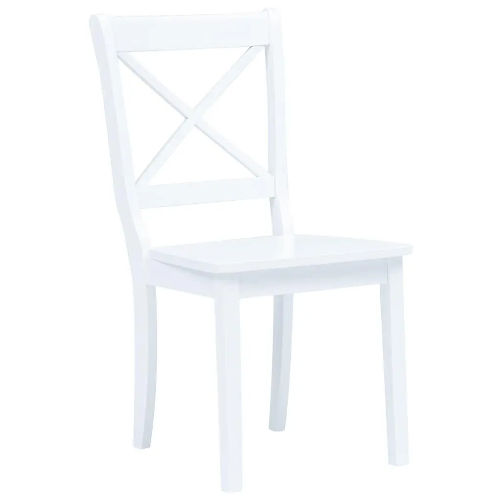 White Wooden Dining Set 5 Piece Table and Chairs for Kitchen and Dining Room