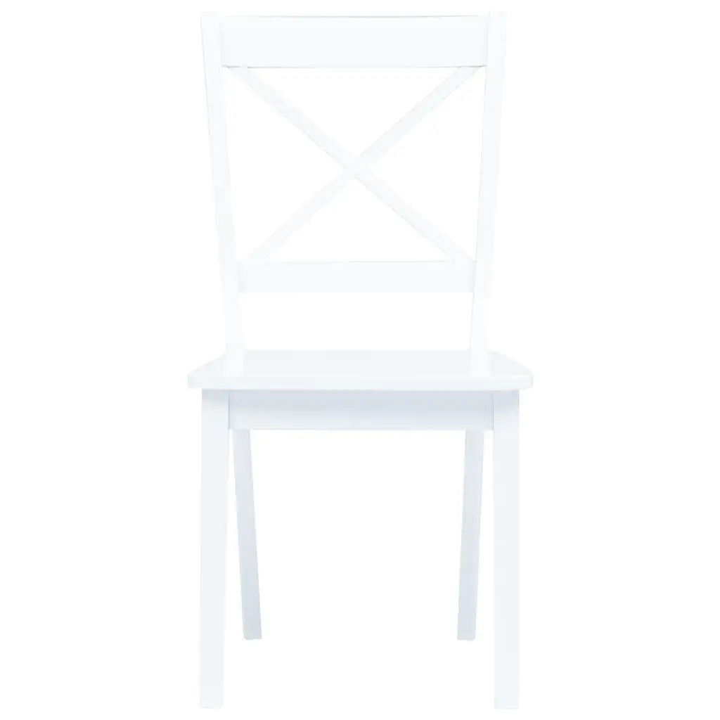 White Wooden Dining Set 5 Piece Table and Chairs for Kitchen and Dining Room