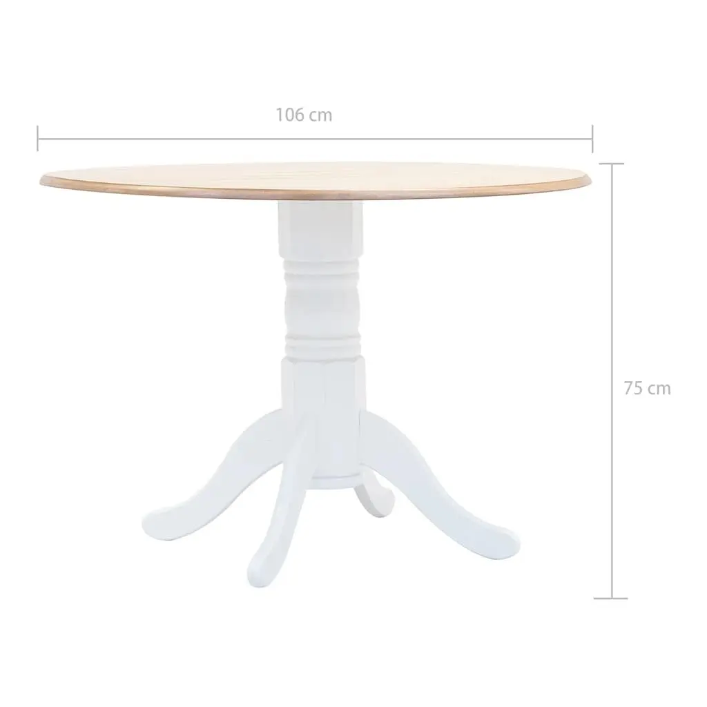 Dining Set White Solid Rubber Wood Kitchen Table 4 Chairs 5 Piece