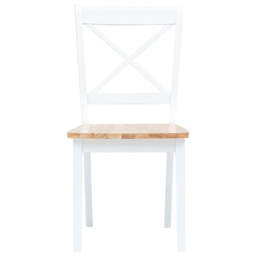 Dining Set White Solid Rubber Wood Kitchen Table 4 Chairs 5 Piece