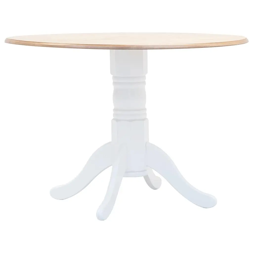 Dining Set White Solid Rubber Wood Kitchen Table 4 Chairs 5 Piece