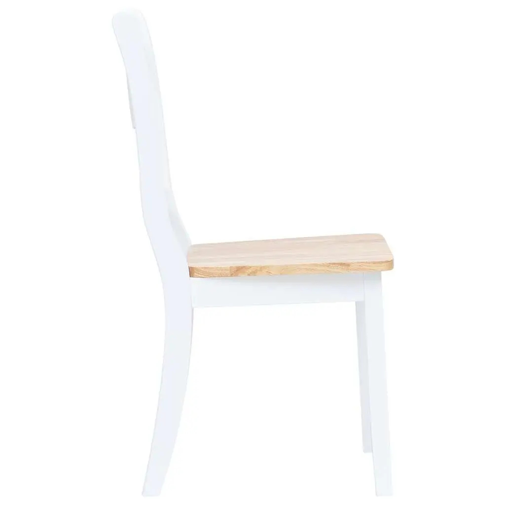 Dining Set White Solid Rubber Wood Kitchen Table 4 Chairs 5 Piece